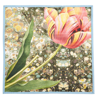 Cotton Blend Floral Square Napkin