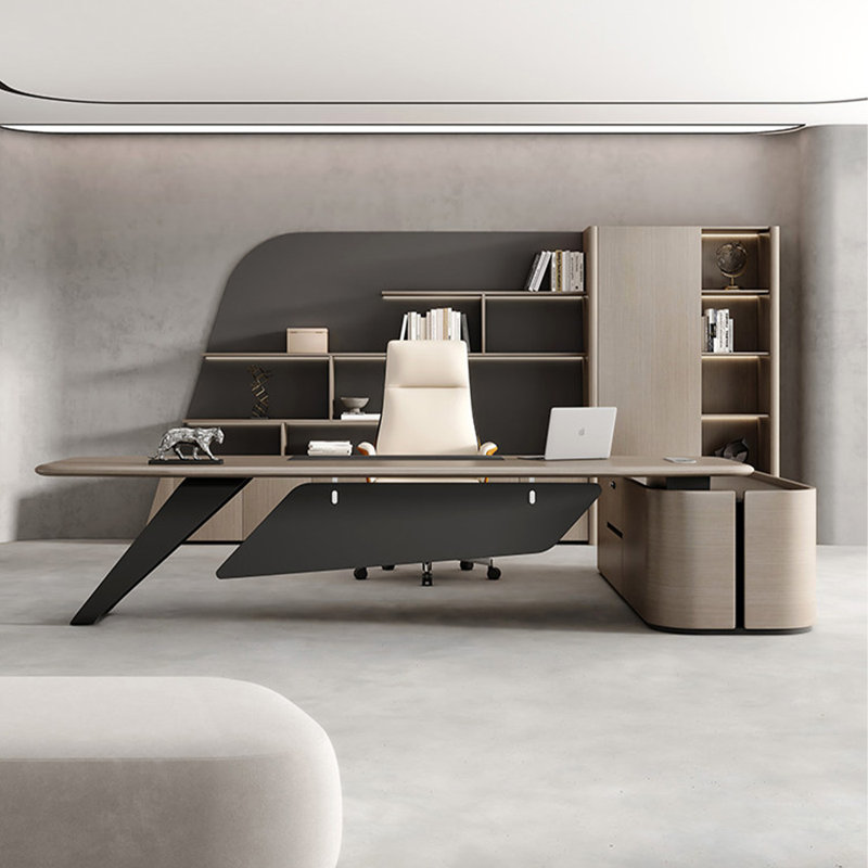 Bureau de direction simple et moderne en L de 102,36 po, 29.53" H x 102.36" W x 70.87" D
