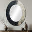Miroir mural ovale blanc et noir-1383269570