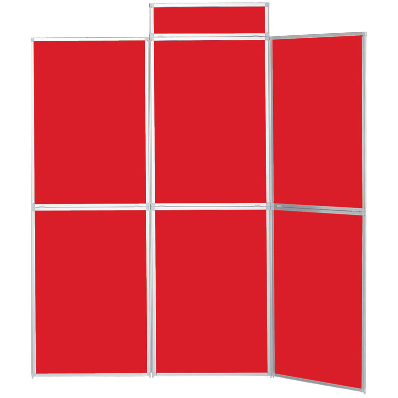 Free-Standing Bulletin Board, 200cm H x 210cm W, Alfa Red