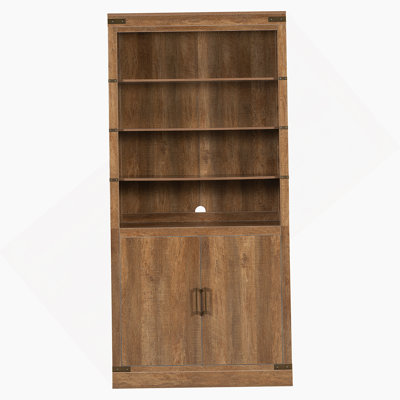 Bibliothèque avec portes et tablettes réglables, armoire d'appoint avec éclairage DEL, armoire de rangement pour le salon, bureau personnel