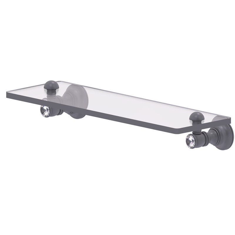 Tablette en verre Hertz, H 2,4 po x l 16 po x P 5,54 po, Gris mat