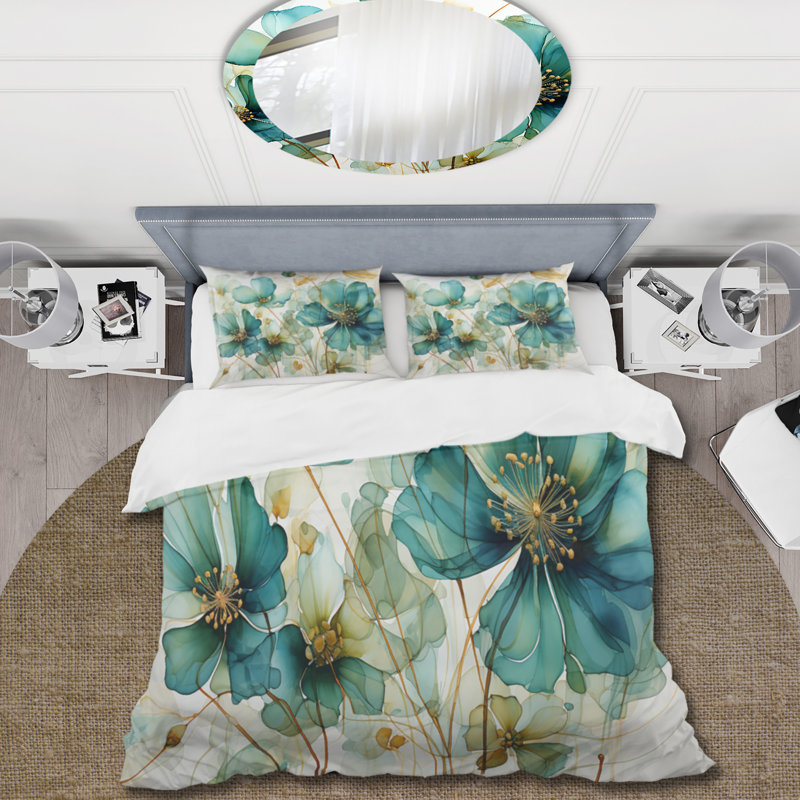 Ensemble de housse de couette en microfibre / polyester , Housse de couette pour grand lit et 2 taies décor