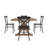 Cann Rustic Pine Frame Concrete Veneer Top Dining Table Set - Stripe Concrete Veneer Top Table And 4 Chairs-931102586