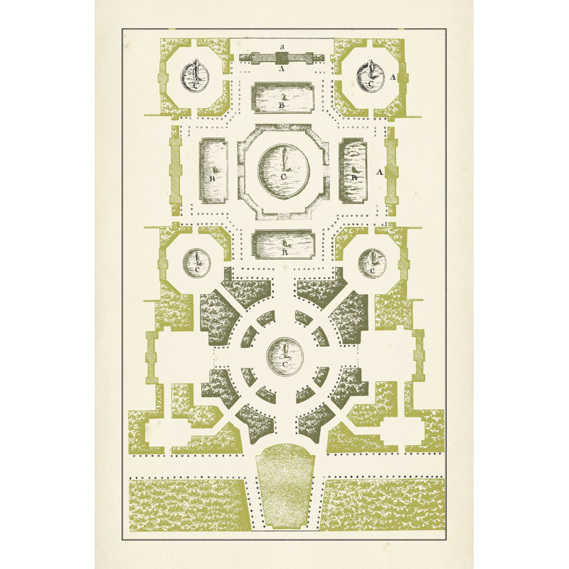Garden Maze III by J.F. Blondel - Wrapped Canvas Print, 122cm H x 81cm W 