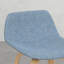 2 tabourets de style moderne épuré, siège en tissu bleu denim, pieds, placage de bois, 2 tabourets de comptoir avec pieds rétro