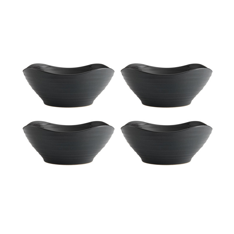 Swirl 16 Piece Dinnerware Set, Service for 4, Graphite