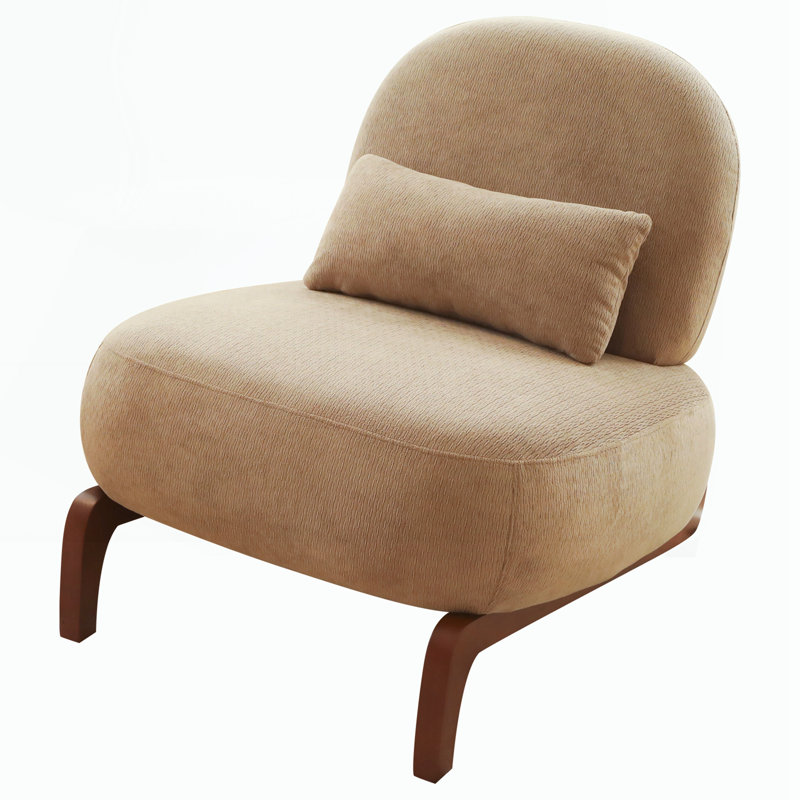 Chaise d'appoint avec pieds en bois massif, Chameau