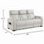 Canapé inclinable électrique double Fiya avec éclairage DEL, ports USB et revêtement en similicuir taupe.-135371853