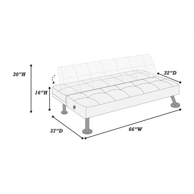 Canapé 1 place réglable en similicuir avec pattes en métal et port USB, canapé confortable