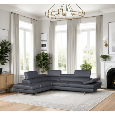 Antalya 2 - Piece Upholstered Grey Sectional