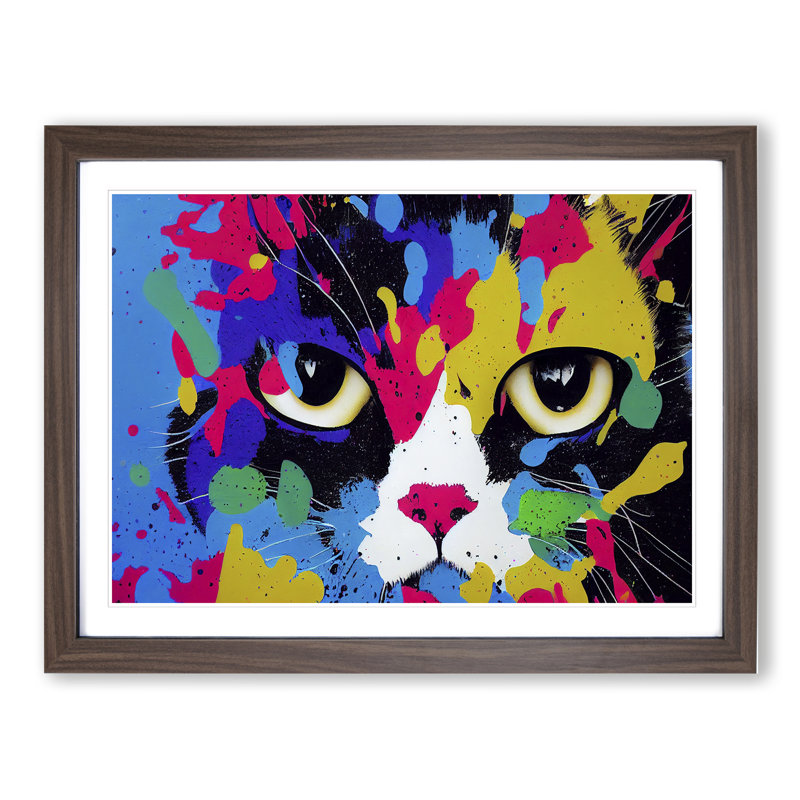 Cat Splash Vol.4 Abstract - Framed Print, 34cm H x 46cm W x 2cm D, Walnut Framed