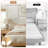 Mid-Century Modern Solid Wood Boucle Upholstered Headboard Bed Frame With USB & Type-C Port-123609751-123609753