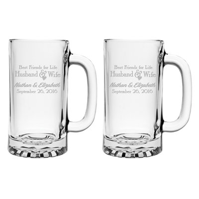 «Best Friends for Life» 16 oz. Chope à bière en verre