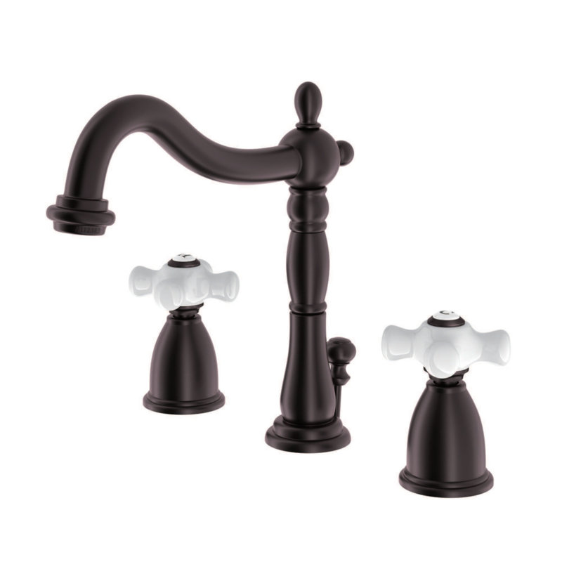 Heritage 8-Inch Oil Rubbed Bronze Widespread Bathroom Faucet