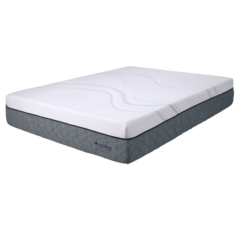 Mousse à mémoire de forme diamant graphite Capri, fraîche, conforme, sensible au toucher moyen de 12 po (très grand), certifiée Greenguard Gold, prête pour l'étiquette blanche