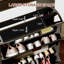 Armoire à chaussures cannelée moderne avec 3 tiroirs rabattables, rangement pour chaussures mince avec 2 tiroirs-972523908