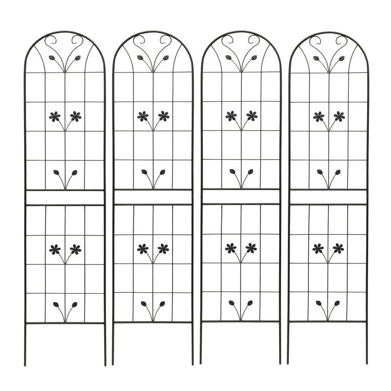 Paquet de 4 treillis de jardin en métal antirouille pour plantes grimpantes