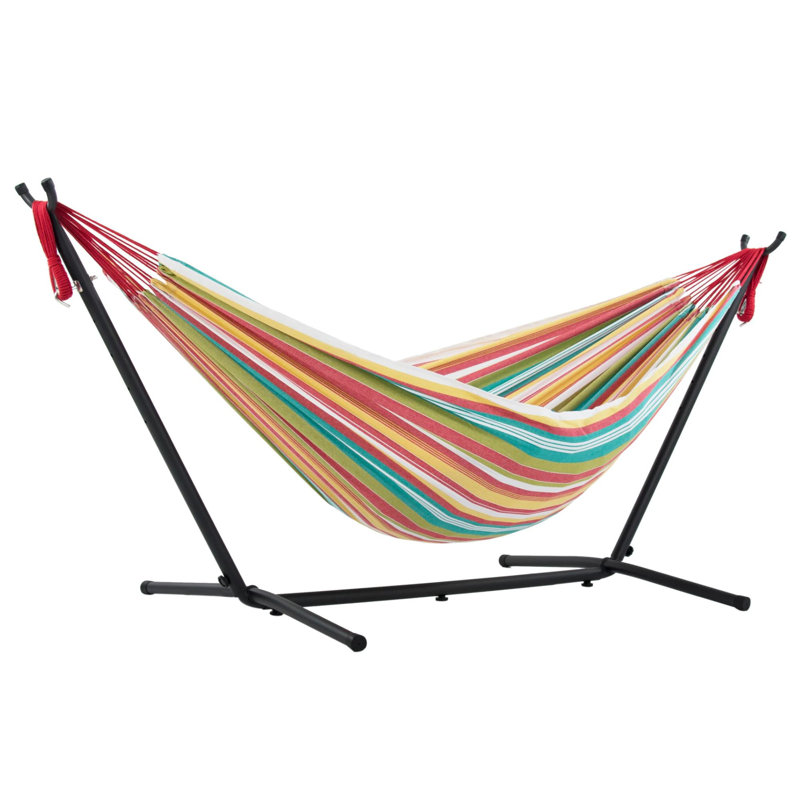Double Classic Hammock with Stand, 104cm H x 250cm L x 109cm W, Salsa, Black