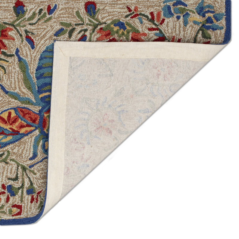 Treport Floral Polyester Kitchen Mat, Rectangle 2' x 3'