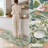 Botanical Green Non-Slip Washable Kitchen Mats