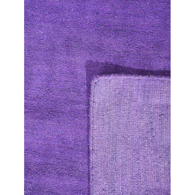 Bibica HAND KNOTTED LOOM SILK ECO-FRIENDLY AREA RUGS - Round | Purple Color | Solid Design | Area Rugs for living room, Bedroom