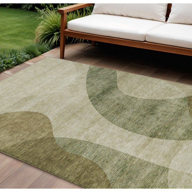 Tapis intérieur lavable abstrait 9 pi x 12 pi chocolat