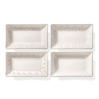 Assiettes à salade rectangulaires en céramique 8,25 po