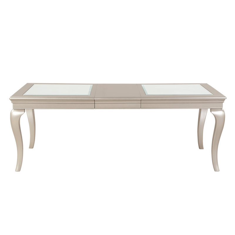 Table de salle à manger moderne et glamour 1pc avec rallonges séparées