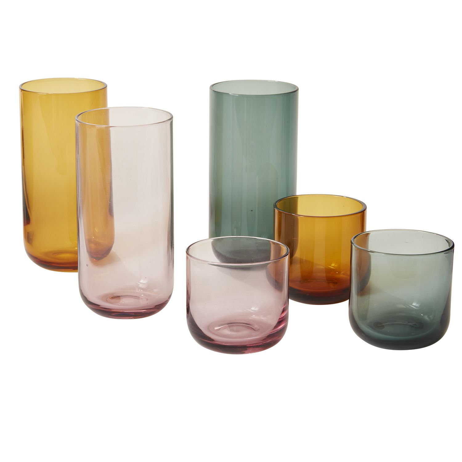 Ande 12oz. Handmade Drinking Glass, Amber