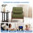 Upholstered Linen Blend Accent Chair with Wooden Legs and Lumbar Pillow-1193044491