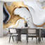 Gold White Black Marble Flow Wall Mural-420329016