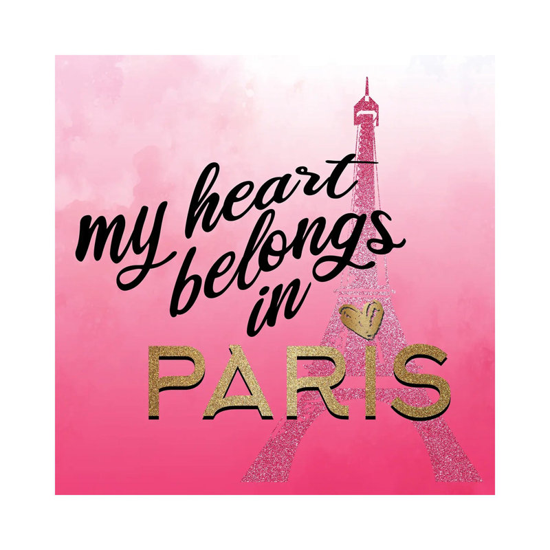 In Paris Hearts I by Kimberly Allen - Wrapped Canvas Print, 66.04 cm H x 66.04 cm W x 1.91 cm D