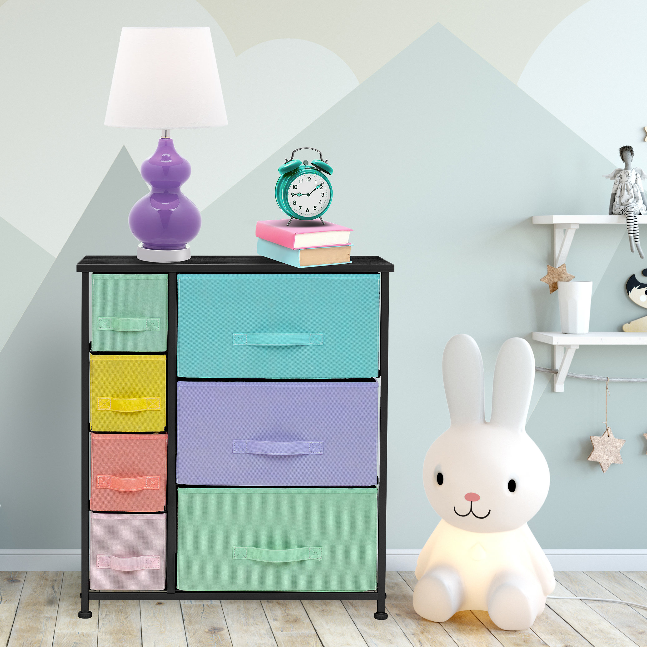 Sorbus Dresser With 7 Drawers (Pastel/Black) & Reviews Wayfair