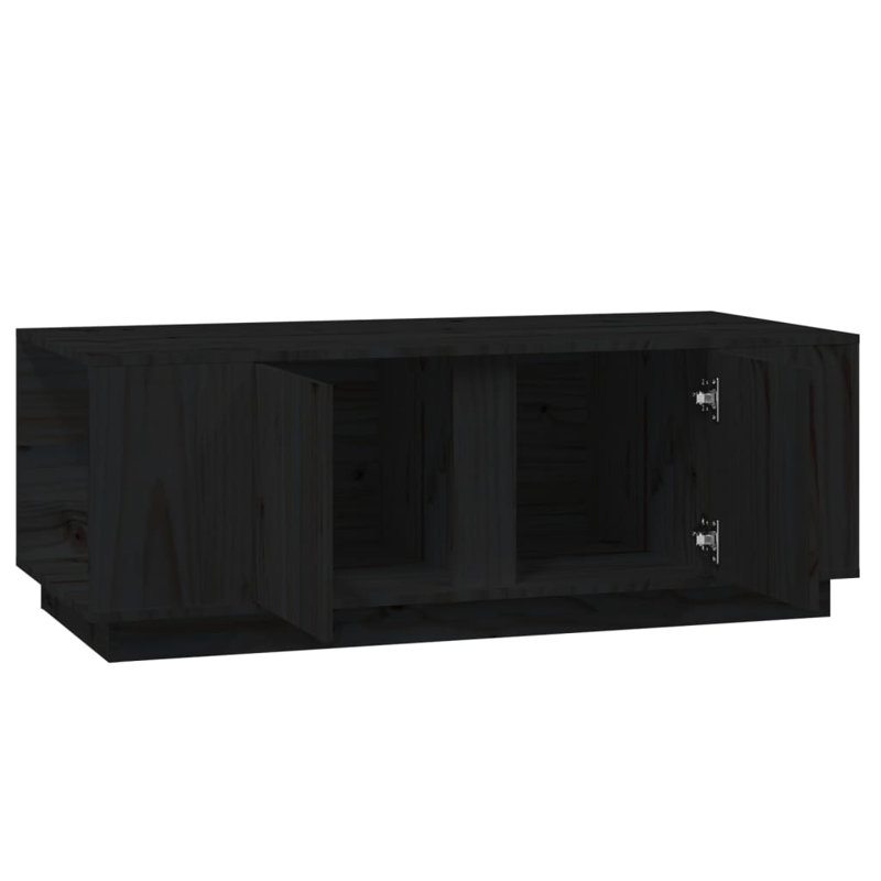 Noberto Solid Wood Solid Coffee Table with Storage, Black