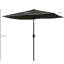 Parasol rectangulaire de 6,5 pi x 10 pi - Gris foncé Abri de table d'extérieur avec protection. Mécanisme pratique de manivelle et d'inclinaison. Réglable pour un effet de parasol préféré. Structure stable de l'évent