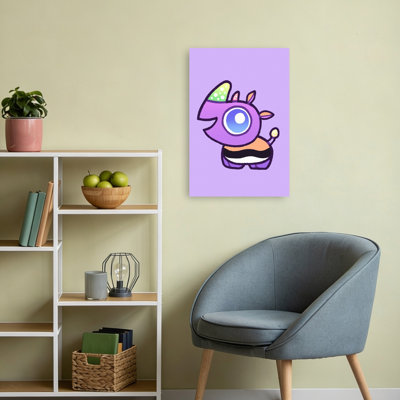 Vibrant Cartoon Creature Colorful Playful Vibrant Animal Wall Art Print 1 Piece Wrapped Canvas Wall Art