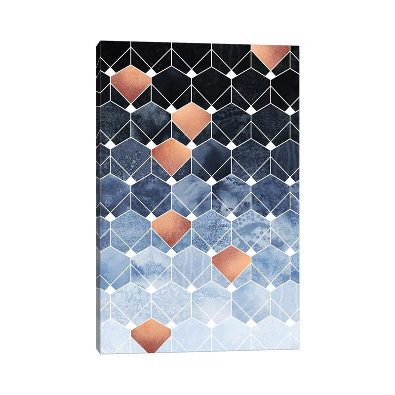 Copper Diamonds, Rectangular by Elisabeth Fredriksson - Wrapped Canvas Print, 20.32 cm H x 30.48 cm W
