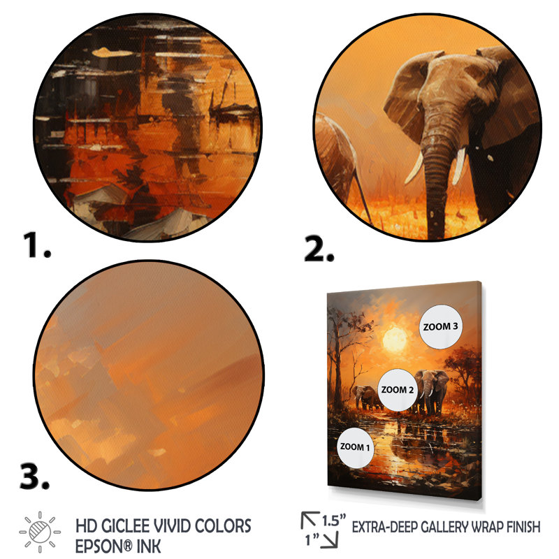 «Lernig African Savannah Symphony V», reproduction sur toile tendue, H 20 po x l 12 po x P 1 po