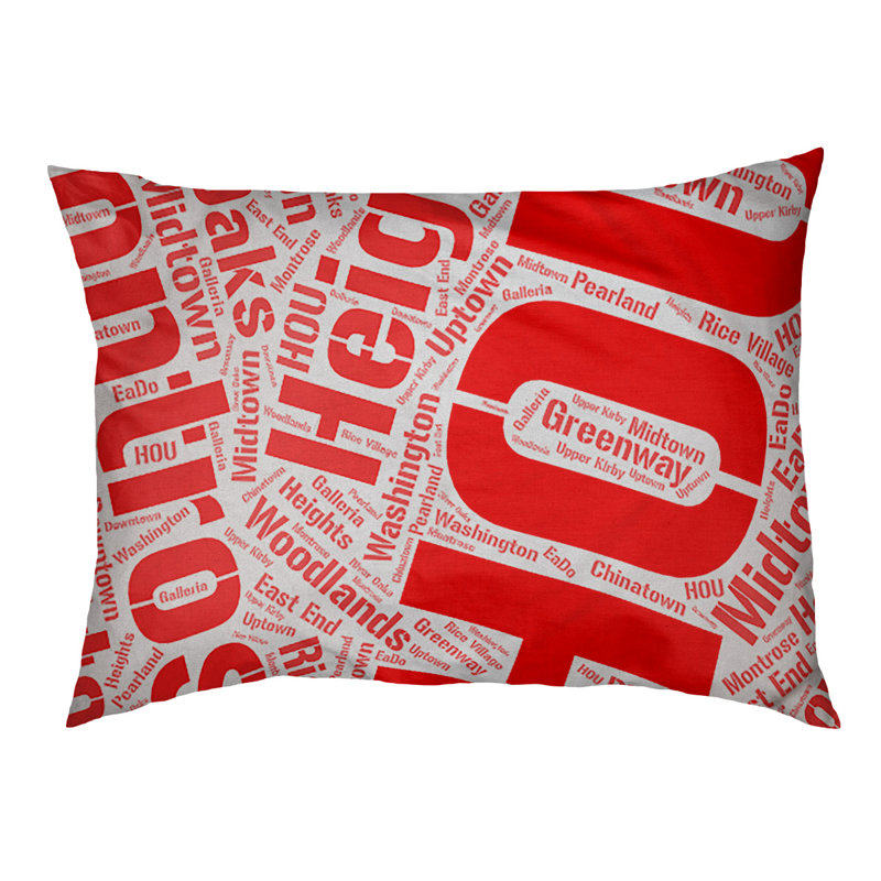 Coussin de chien « districts », Houston, Grand (l 40 po x P 30 po x H 14 po), Rouge