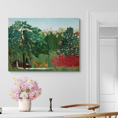The Waterfall by Henri Rousseau - Wrapped Canvas Art Prints