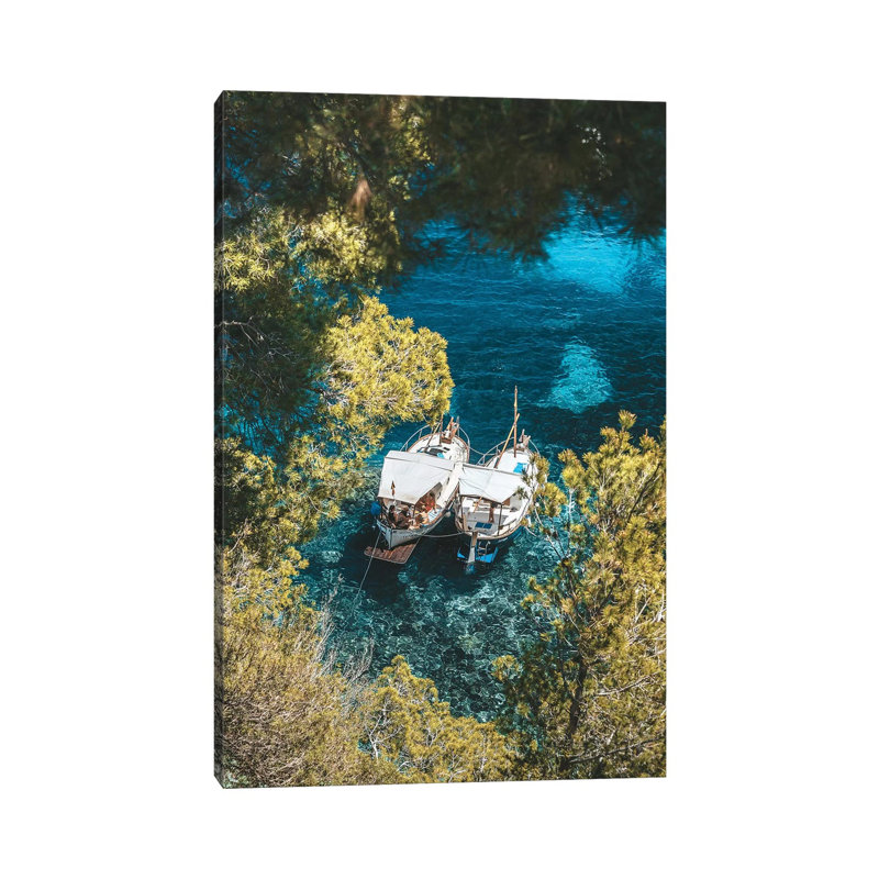 Spanish Coastline Boats 1 Piece Wrapped Canvas Wall Art, 66.04 cm H x 45.72 cm W