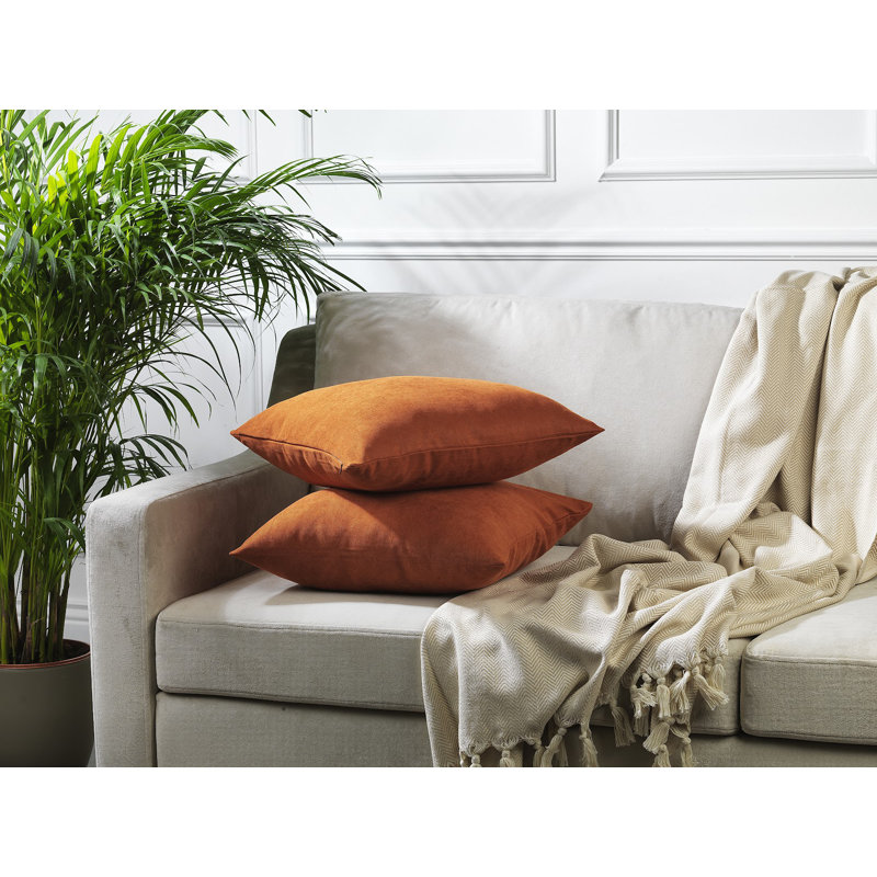 Decorative Throw Cushion Covers, Burnt Orange, 18" H x 18" W