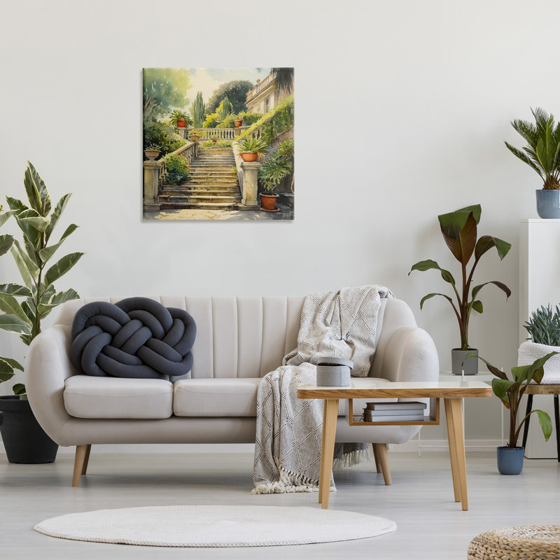 "Luxurious Villa Stairway" par RB sur toile, H 30 po x l 30 po