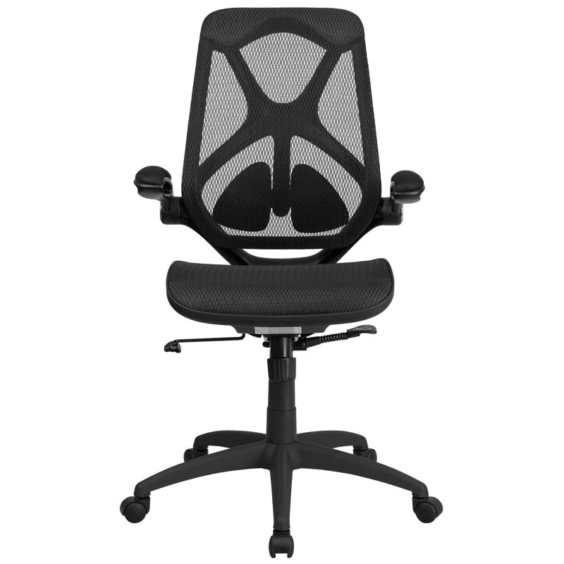  Fauteuil de bureau ergonomique en filet à haut dossier réglable à 2 palettes