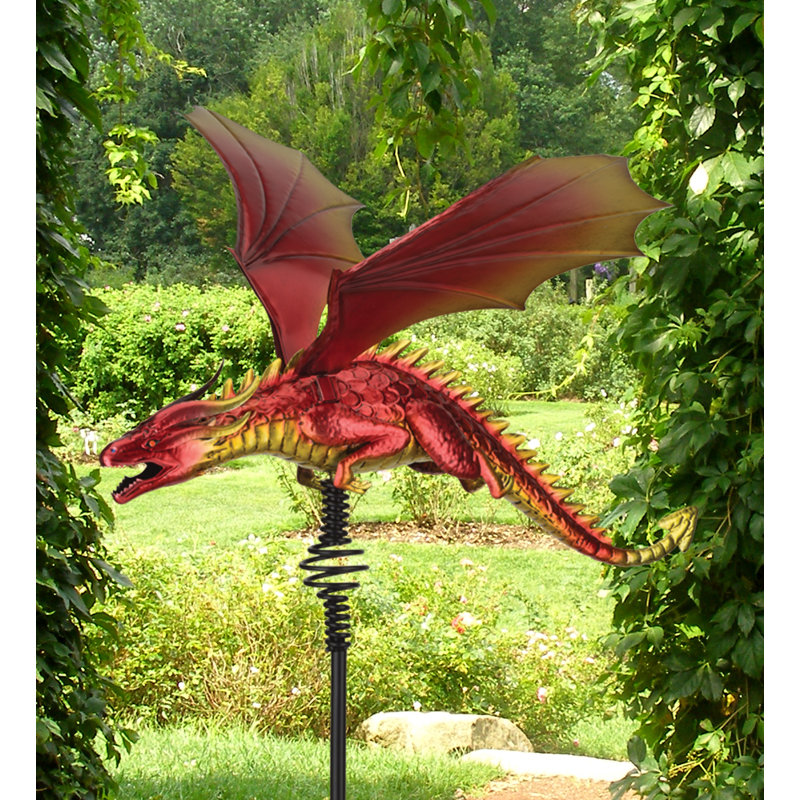 Piquet de jardin en métal 46 po Dragon, Rouge