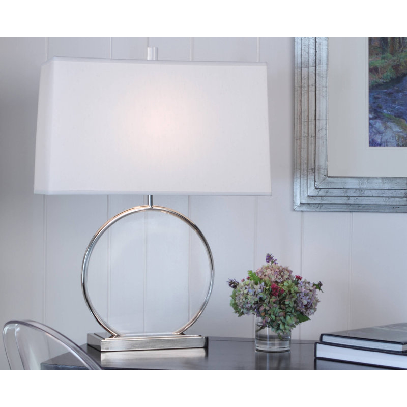 Alice Metal Table Lamp, Polished Nickel