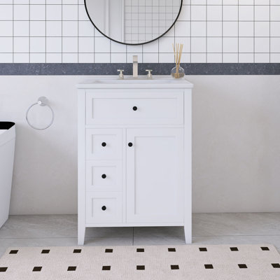 Ensemble de meuble-lavabo autoportant 24 po avec comptoir en céramique 24 po