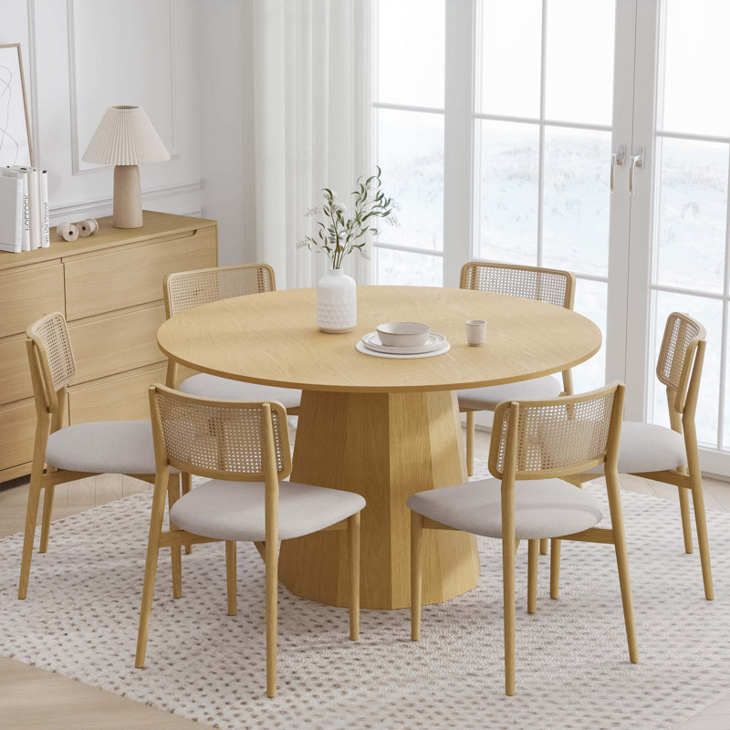 Table de salle à manger en bois massif, Chêne, 30”H x 52”L x 52”W
