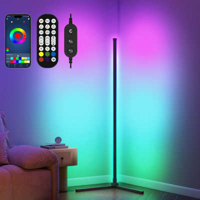Tamma 164CM RGB Corner Floor Lamp, LED Standing Mood Light, Light Colour Changing, Remote Control
